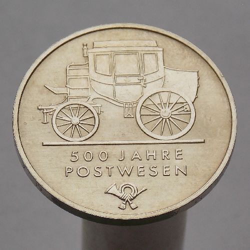 ГДР 5 марок 1990 500 лет почте