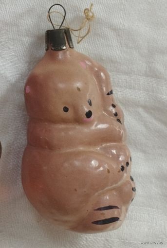 Ёлочная игрушка медведь на берёзе