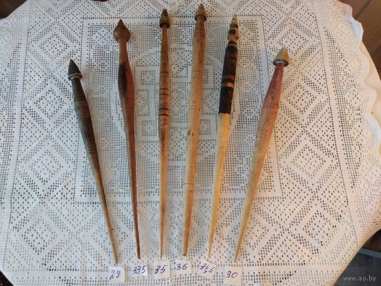 Веретено старинное, кустарное,19в. 4 шт.