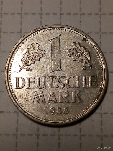 1 марка ФРГ  1988 D год
