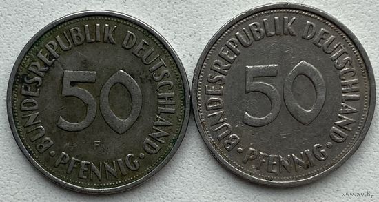 Германия 50 пфеннигов 1974 г. F. Цена за 1 шт.