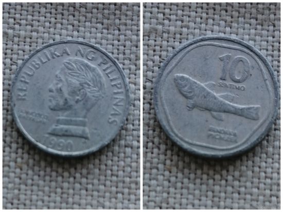 Филиппины 10 сентимо 1990 Филиппинские острова рыба