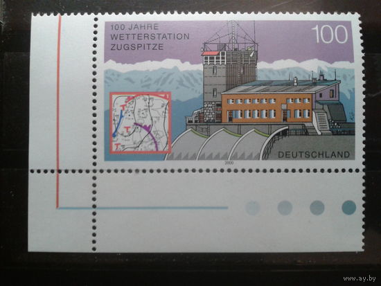 Германия 2000 Метеорологическая станция, карта ветров** Михель-1,5 евро