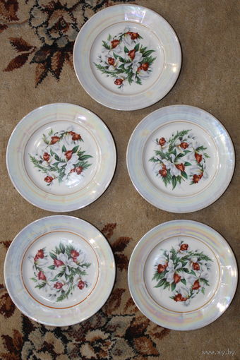 Красивые новые десертные тарелочки ДОБРУШ ЦВЕТЫ 1 СОРТ