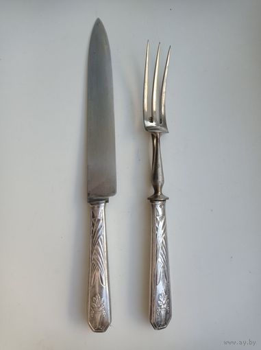 Приборы для разделки мяса и дичи Франция рукоять серебро с 1 рубля без МЦ!