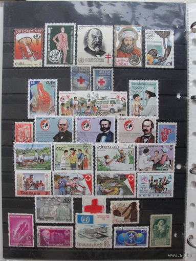 Продажа коллекции с 1 рубля! Красный Крест на почтовых марках мира.