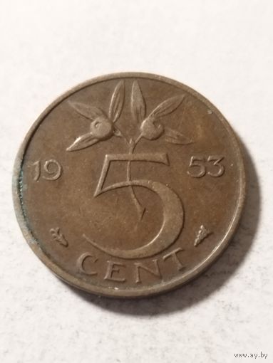 Нидерланды 5 центов 1953