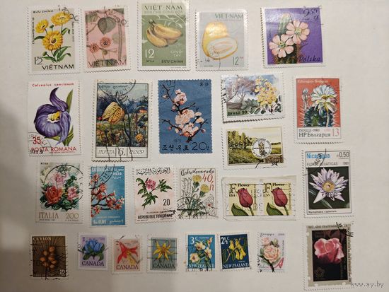 РАСПРОДАЖА КОЛЛЕКЦИИ. сборка марок "цветы, флора"