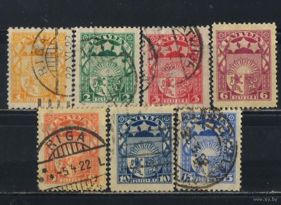 Латвия Респ 1921 Герб Стандарт Рубли #78-9,81-5