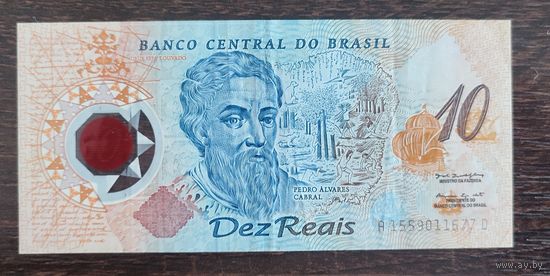 Бразилия 10 доллар 2000 P-248a полимер VF "500 лет Бразилии" (PEDRO ALVARES CABRAL)