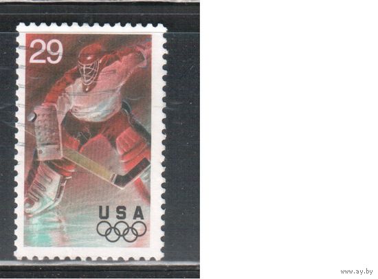 США-1994, (Мих.2431) , гаш., Спорт, ОИ-1994, Хоккей(1)