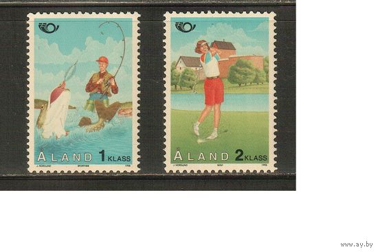 Аланды-1995(Мих.102-103) , ** , Спорт, Гольф, Рыбалка(полная серия)