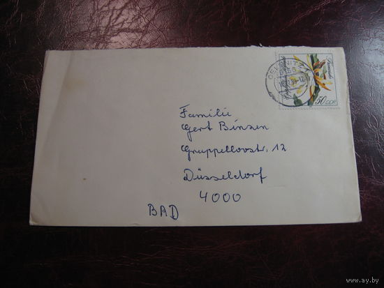 Конверт ГДР с маркой Цветок кактуса 1989 года