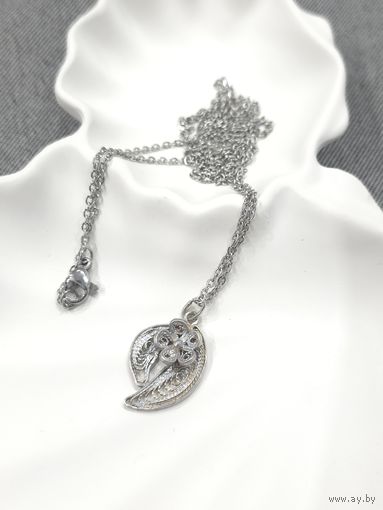 Винтажный ретро-кулон цветочек, филигрань, скань, мельхиор