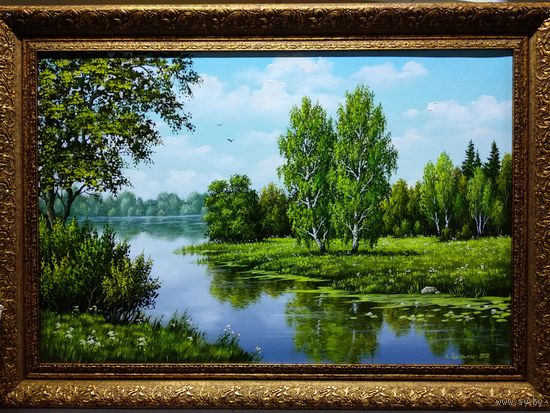 Картина маслом "Берёзки"