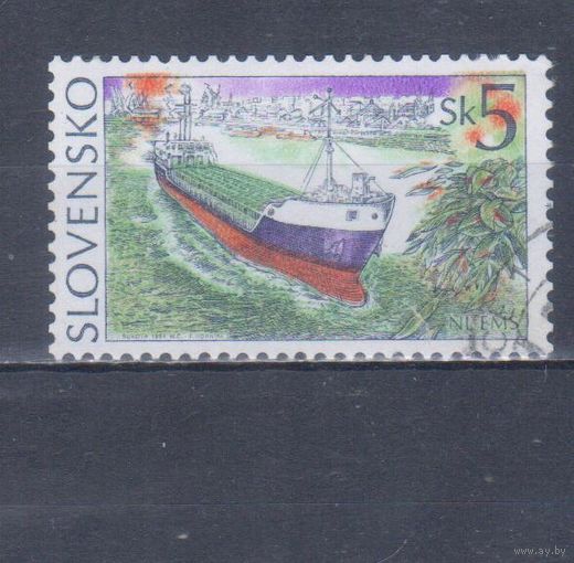 [554] Словакия 1994. Корабль.5 кр. Гашеная марка.