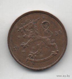 ФИНЛЯНДСКАЯ РЕСПУБЛИКА. 5 ПЕННИ 1934.