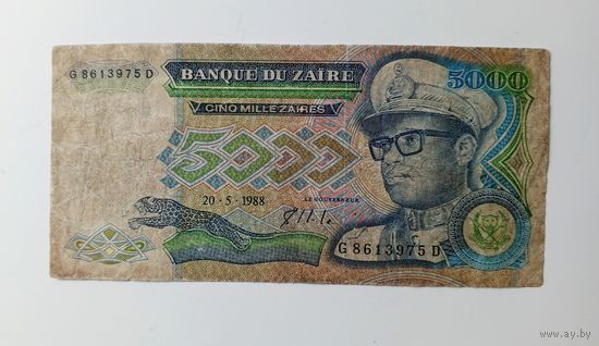 Заир. 5000 заир 1988 г.