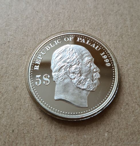 Республика Палау, Германский Камерун 5 долларов 1999 (серебро), REPUBLIC OF PALAU 1999 DEUTCH KAMERUN 5$