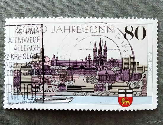Марка Германия 1989 год 2000 лет Бонну