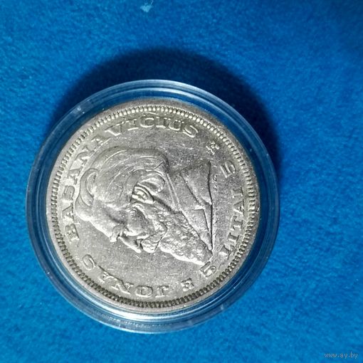 5 лит (1936г.) "Басанавичус".Литва.Серебро. Супер!!! Расспродажа!В капсуле.