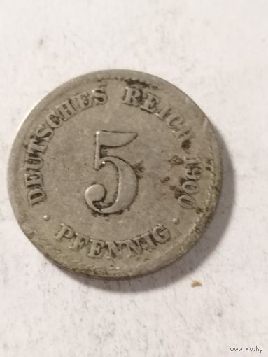 Германия 5 пфенинг 1900 А
