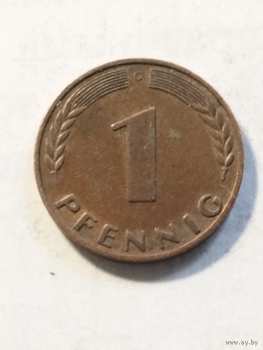 Германия 1 пфенинг 1968 G