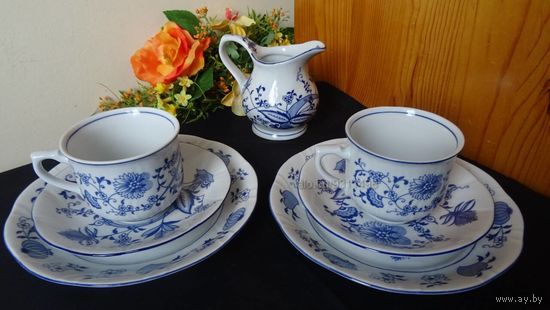 2 прекрасных фарфоровых чайных трио немецкого бренда MKS (также встречается как SMCS), Бавария