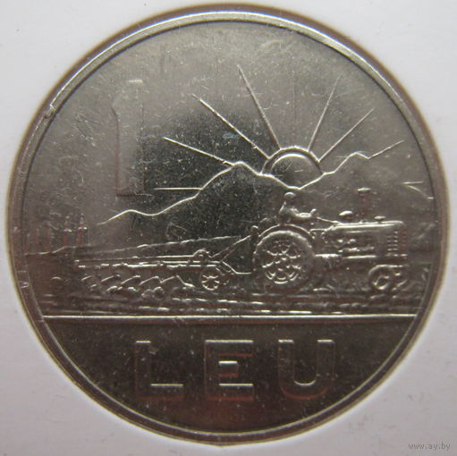 Румыния 1 лей 1966 г. В холдере