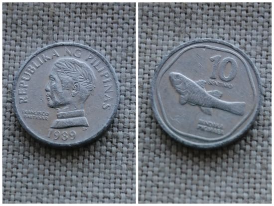 Филиппины 10 сентимо 1989 Филиппинские острова рыба