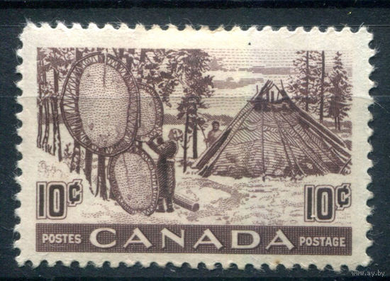 Британские колонии - Канада - 1950г. - индейская деревня - 1 марка - полная серия, MH [Mi 262]. #3-WB-76-A-2