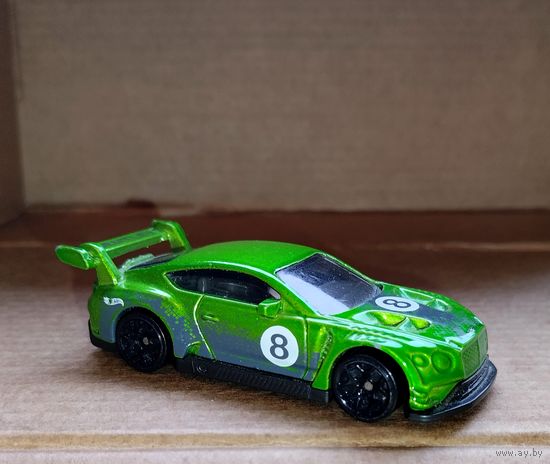 Hot Wheels Mattel 2018 Bentley Continental GT3 модель #19 Бентли