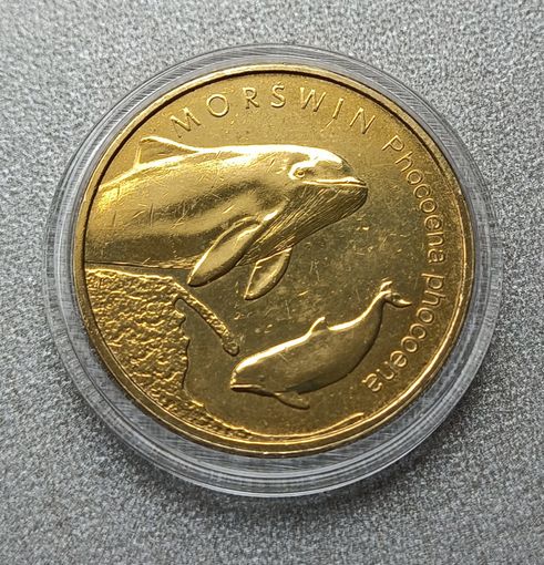 2 злотых 2004 год, " Всемирная природа - Морская свинья "