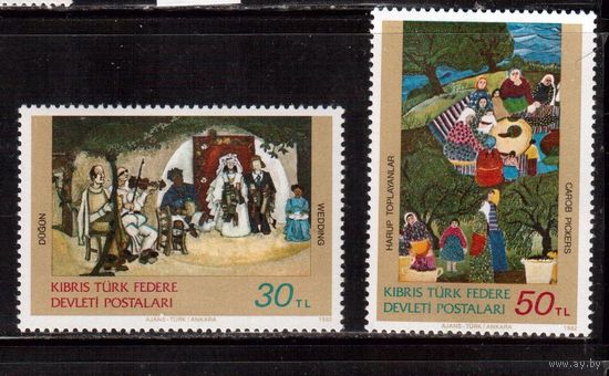 Турецкий Кипр-1982, (Мих.120-121)  ** ,   Искусство, Живопись, (полная серия)