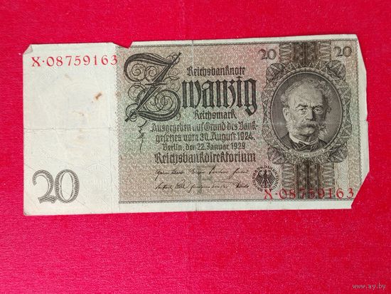 20 марок 1929 года.