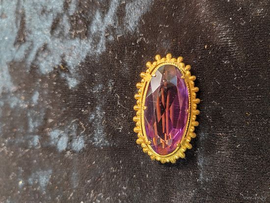 Брошь СССР позолоченная леденец с клеймом