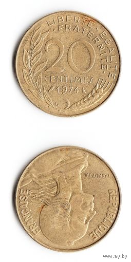 20 сантимов Франция 1974 год