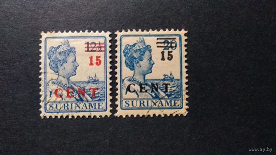 Суринам\299с\1925 Нидерланды. Королева. Надпечатка