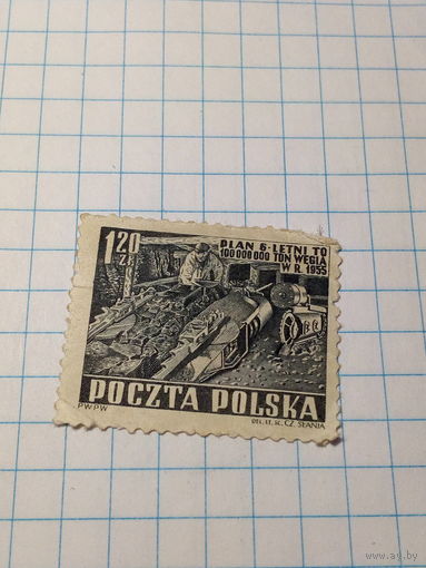 Марка Польша 1955 год