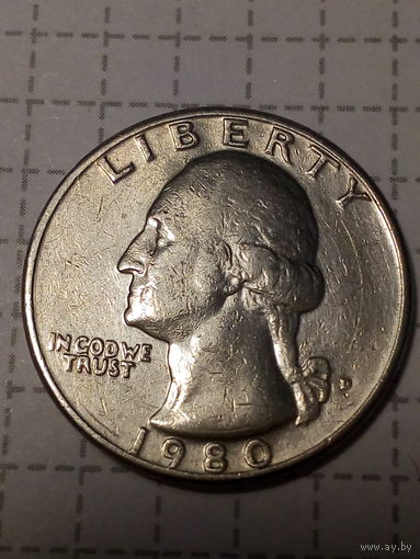 25 центов  США 1980 год