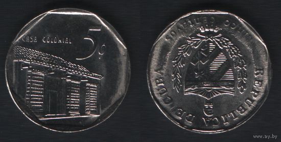 Куба km575.2 5 центаво 2008 год (тип2) арабск.цифры (_брак(om0(0(3 наплыв ТОРГ ЛЮБОЙ