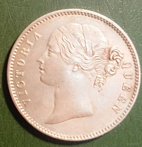 Британская Индия 1 рупия 1840. Виктория. Дата без точки, надпись по бокам портрета