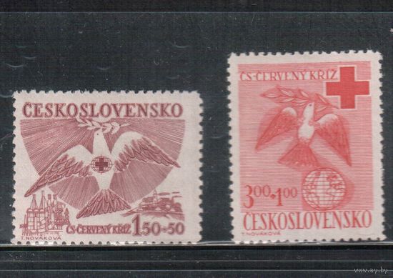 Чехословакия-1949,(Мих.599-600)  **   , Красный Крест(полная серия)