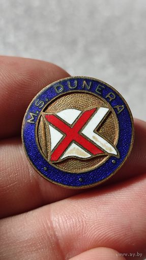 Значок знак M.S.Dunera сувенирный значок British India Line тяжелый эмаль
