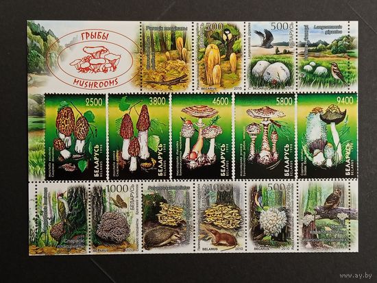 Грибы Марки Беларусь Белпочта 2014
