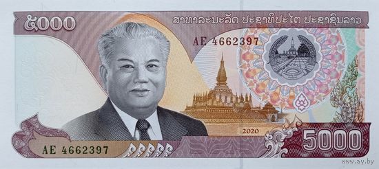 Werty71 Лаос 5000 кип 2020 UNC банкнота