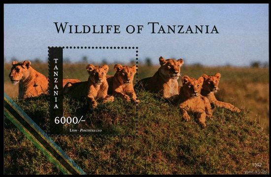 2015 Танзания 5204/B686 Кошки - Львы 9,00 евро