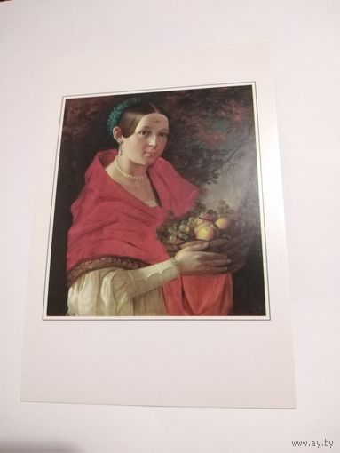 Открытка. И. Хруцкий. Портрет неизвестной.