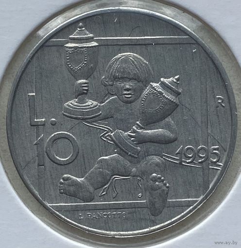 Сан-Марино 10 лир 1995 г. В холдере