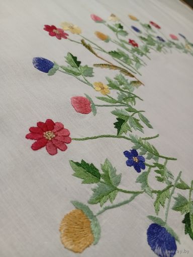 Винтажная скатерть, ручная работа, Германия 108*108 см